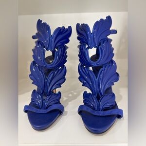 Giuseppe Zanotti Royal Blue Leaf Heels